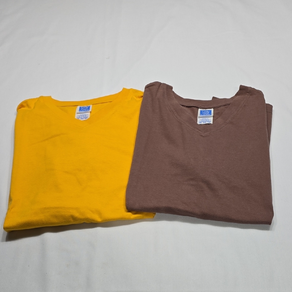 Vintage Lady Foot Kocker Vneck Womens Size XL Tshirts Set Of Two